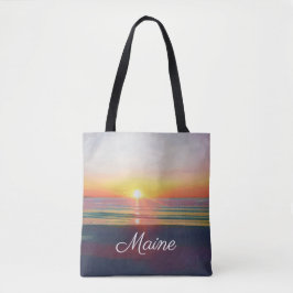 Anpassadet Beach Sunrise Maine Tote Tygkasse