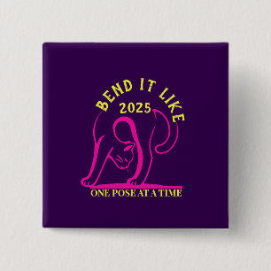 Anpassadet "Bend It like 2025" Yoga Cat Knapp