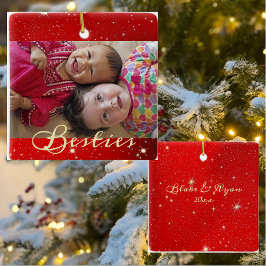 Anpassadet "Besties" Photo Ornament