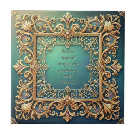 Anpassadet Bibelverser i kvadratisk filigree Ram Kakelplatta