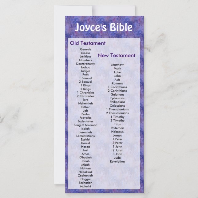 Anpassadet Bible Bookmark Lila blommor (Framsida)