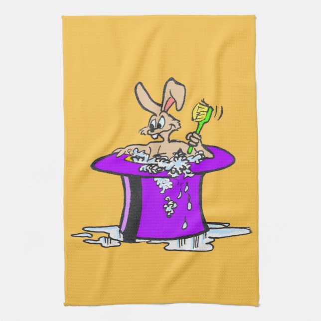 Anpassadet Big Bubbling Bunny Kitchen Towel Kökshandduk (Vertikal)