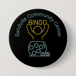 Anpassadet Bingo Night Neon Line Art Knapp
