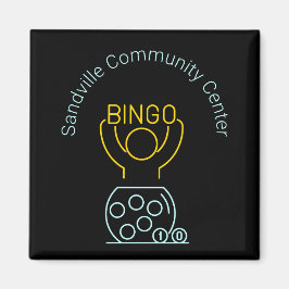 Anpassadet Bingo Night Neon Line Art Magnet