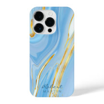 Anpassadet Blå himmel Guld Glitter Marble