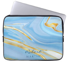 Anpassadet Blå himmel Guld Glitter Marble