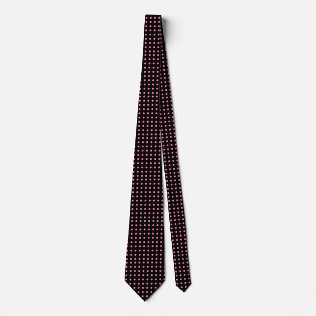 Anpassadet Black and Rosa Polka Dot Tie Slips (Framsida)