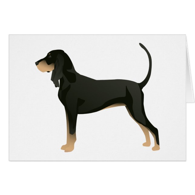 Anpassadet Black and Tan Coonhound Basic Breed Hälsningskort (Framsidan Horizontal)