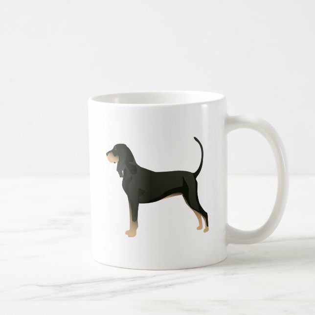 Anpassadet Black and Tan Coonhound Basic Breed Kaffemugg (Höger)