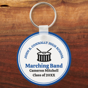 Anpassadet Blue High School Marching Band Nyckelring