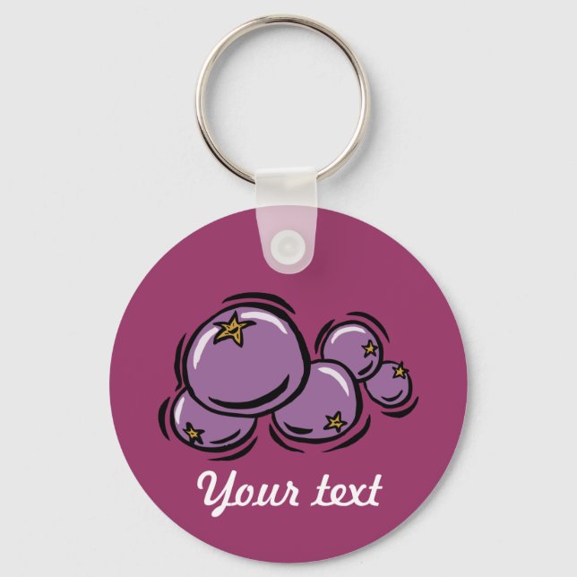 Anpassadet Blueberry Keychain (MÖRK) Nyckelring (Framsida)