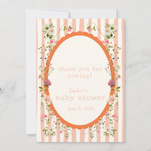 Anpassadet Blushing Garden Baby Shower Tack Kort