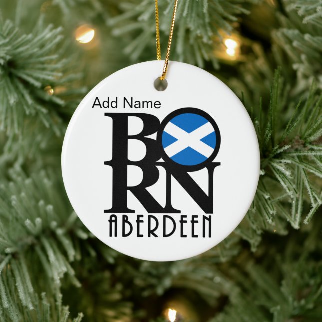 Anpassadet BORN Aberdeen Scotland Julgransprydnad Keramik (Träd)