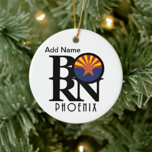 Anpassadet BORN Phoenix Arizona Julgransprydnad Keramik