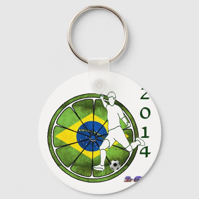 Anpassadet BRASIL SOCCER 2014 GIFTS Nyckelring (Framsida)