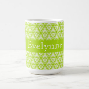 Anpassadet Bright Lime Green Spiral Kaffemugg