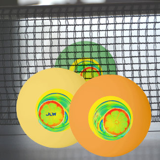 Anpassadet Bright Neon Psychedelic Citrus Pingisboll