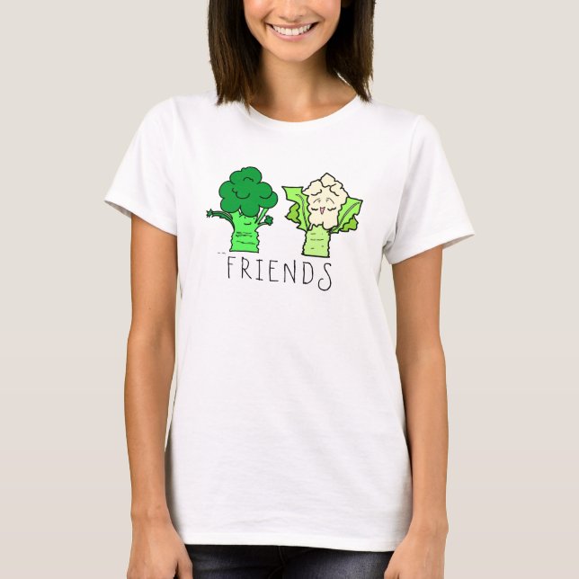 Anpassadet Broccoli och Blomkål Friends T Shirt (Framsida)