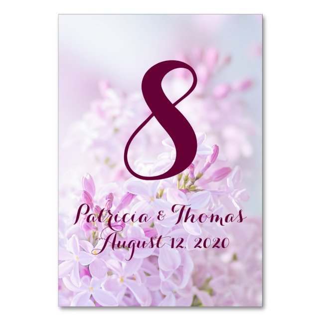 anpassadet Bröllop Bord Card Bordsnummer (Framsidan)