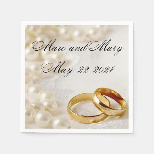 anpassadet bröllop i pappra blöjor pappersservett (Framsidan)