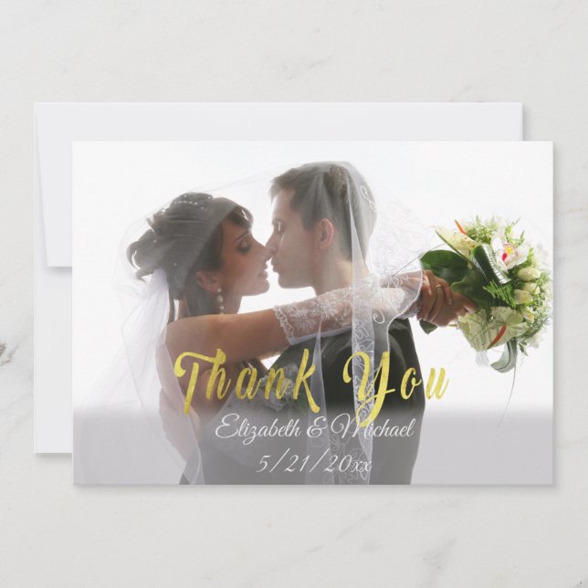 Anpassadet bröllop Tack tack för ditt kort (Framsida)