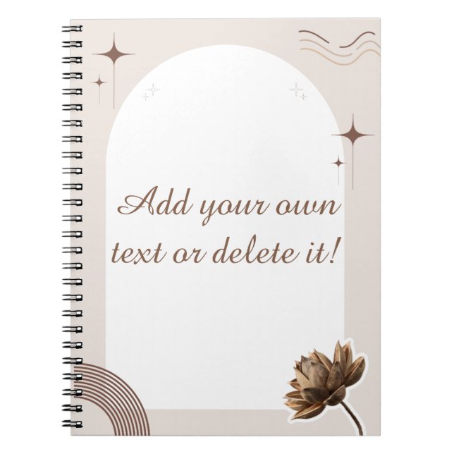 Anpassadet Brown Minimalist Boho Notes Anteckningsbok (Framsidan)