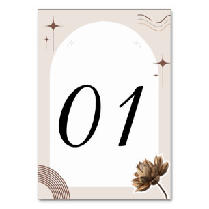 Anpassadet Brown Minimalist Boho Notes Bordsnummer