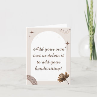 Anpassadet Brown Minimalist Boho Notes Inbjudan