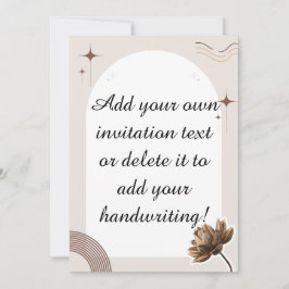 Anpassadet Brown Minimalist Boho Notes Inbjudningar