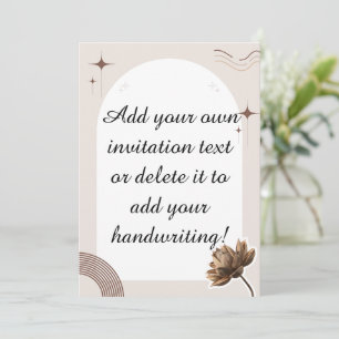 Anpassadet Brown Minimalist Boho Notes Inbjudningar
