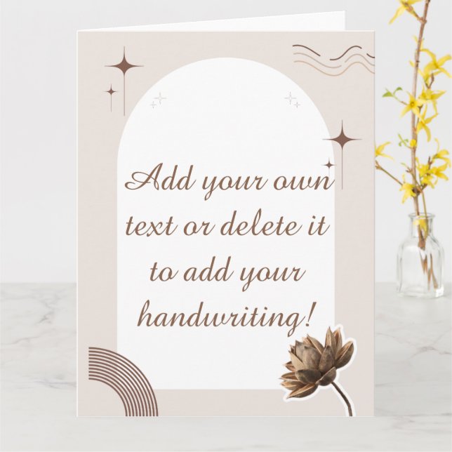 Anpassadet Brown Minimalist Boho Notes Kort (Gul blomma)