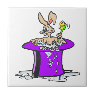 Anpassadet Bubbling Bunny Ceramic Tile Kakelplatta