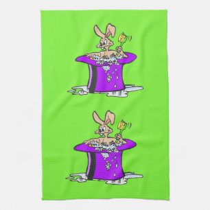 Anpassadet Bubbling Bunny Kitchen Towel Kökshandduk