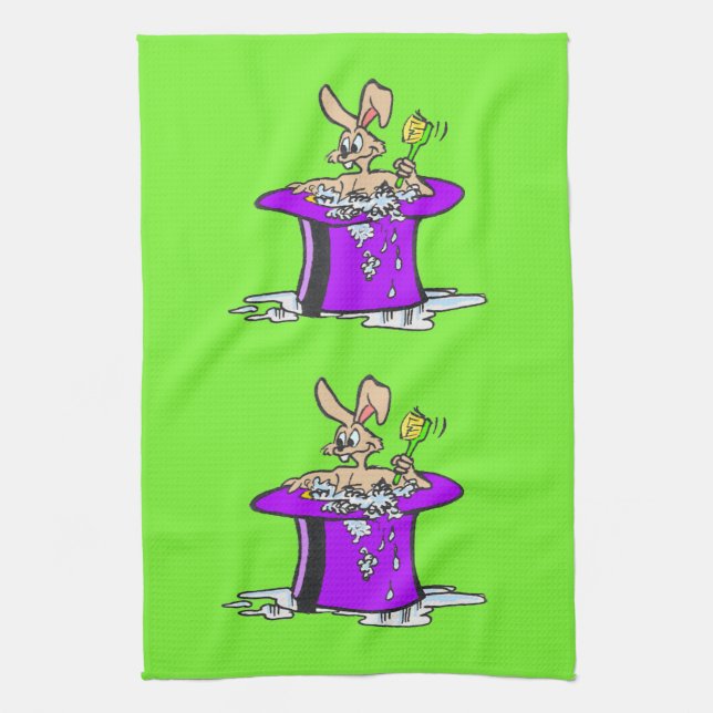 Anpassadet Bubbling Bunny Kitchen Towel Kökshandduk (Vertikal)