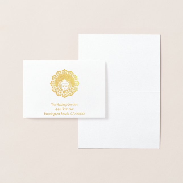 Anpassadet Buddha Flower Mandala Folierat Kort (Display)