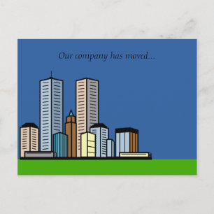 Anpassadet Business Skyline Flyttat just Meddelande Vykort