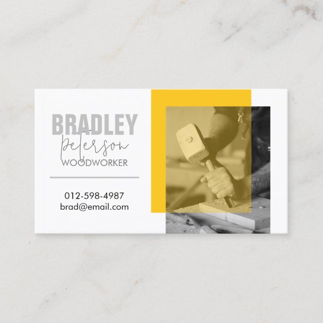 Anpassadet Carpenter Woodworking Image Visitkort (Framsida)