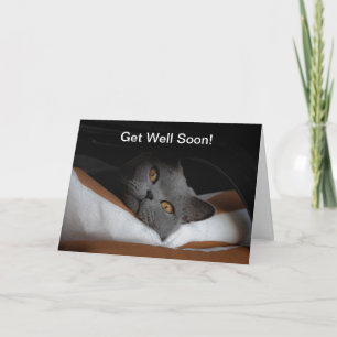 Anpassadet Cat Get well Snart Kort