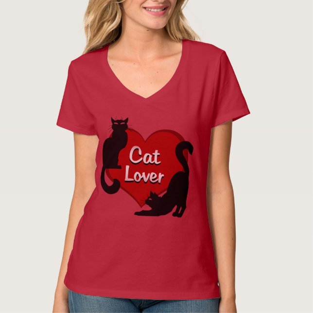 Anpassadet Cat Lover T-shirt Cat Lover Shirts (Framsida)