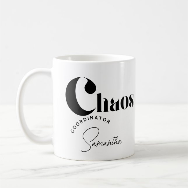 Anpassadet "Chaos Coordinator" Mugg-arbetsplats Kaffemugg (Vänster)