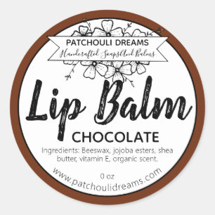Anpassadet Chocolate Lip Balm etikett - handgjort