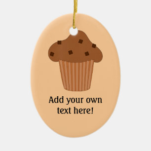 Anpassadet Chocolate Muffin-grafik Julgransprydnad Keramik