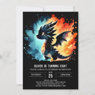 Anpassadet Classy Dragon Birthday Inbjudningar