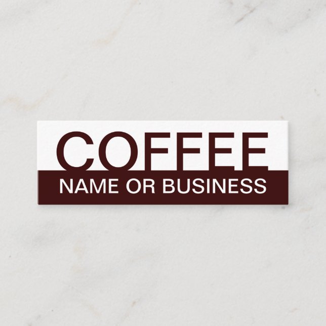 anpassadet COFFEE färg Mini Visitkort (Framsida)
