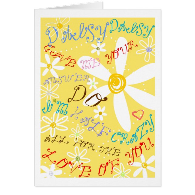 Anpassadet Crazy Daisy Hälsningskort (Framsidan)