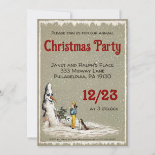 Anpassadet Creepy Snögubbe jul Party Inbjudningar