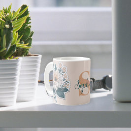 Anpassadet Cute Blommigt Pastel Färg Kaffemugg