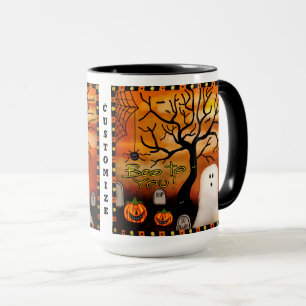 Anpassadet Cute Boo Ghost Graveyard Spider Mugg