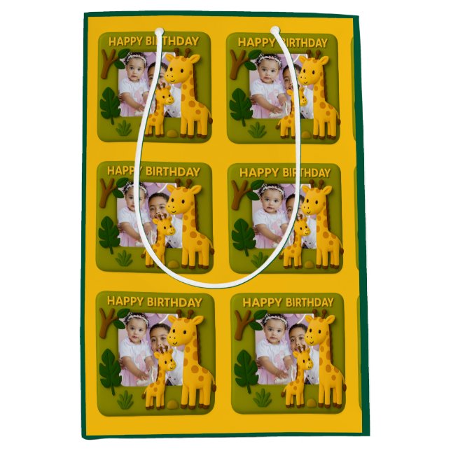 Anpassadet Cute Giraffe Birthday Photo (Framsidan)