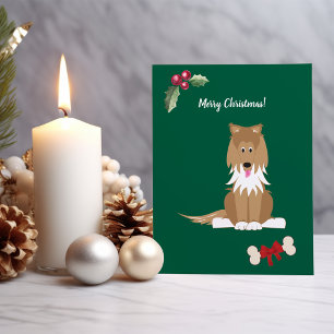 Anpassadet Cute Girl Collie Hund Julkort